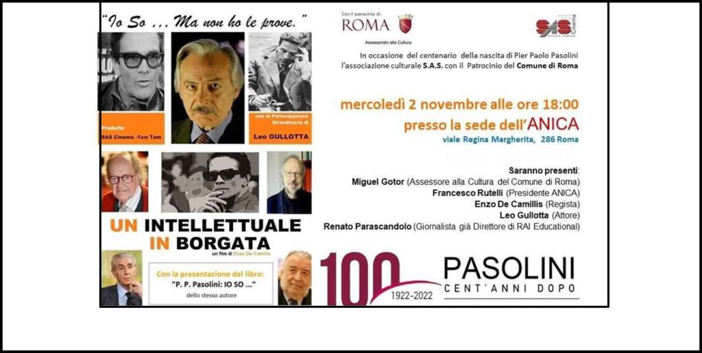 Pier Paolo Pasolini “Un intellettuale in borgata”,