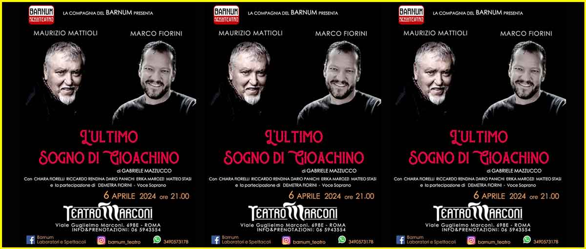 Teatro Marconi “L’Ultimo sogno di Gioacchino”.