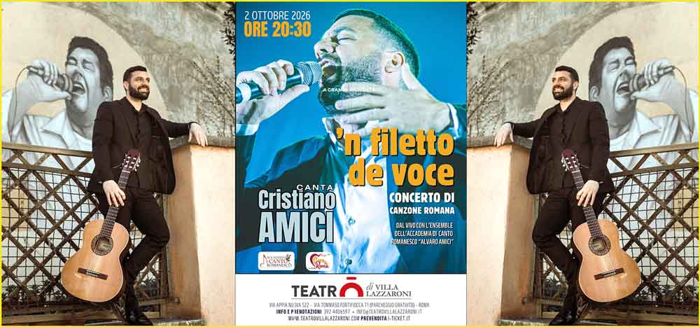 Cristiano Amici protagonista dello spettacolo ‘N filetto de voce