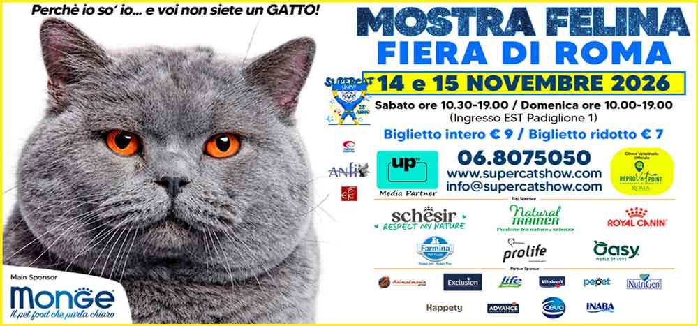 SuperCat Show 2026 a Roma con oltre 600 gatti di razza